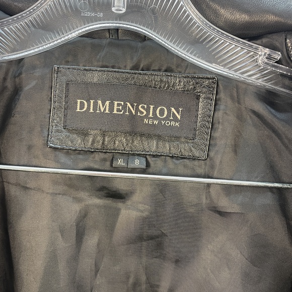 Women's Dimension New York Black Leather Full Zip Jacket Size XL - Picture 5 of 10